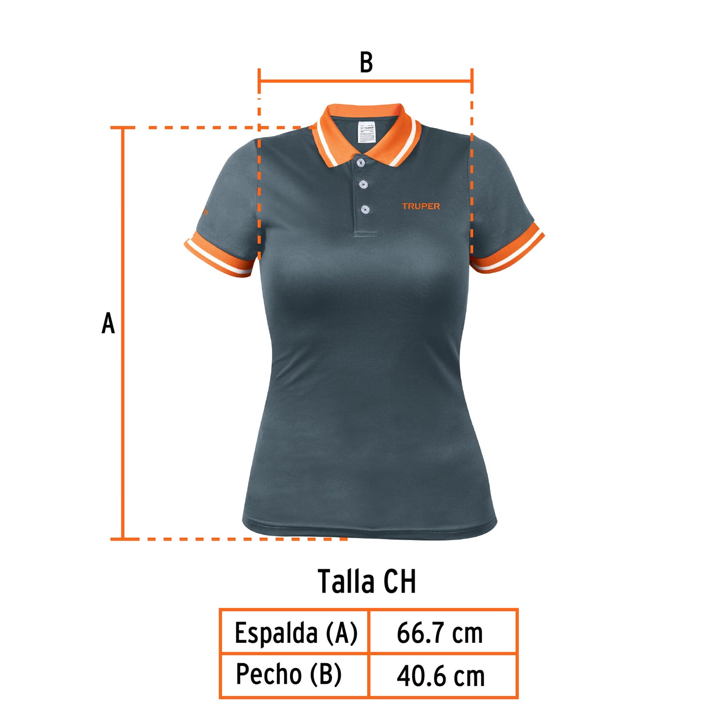 Playera polo performance para mujer color gris en talla CH