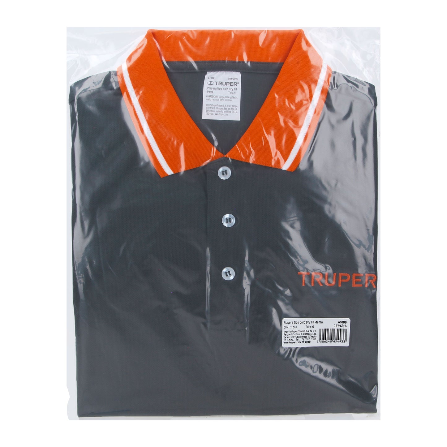 Playera polo performance para mujer color gris en talla G