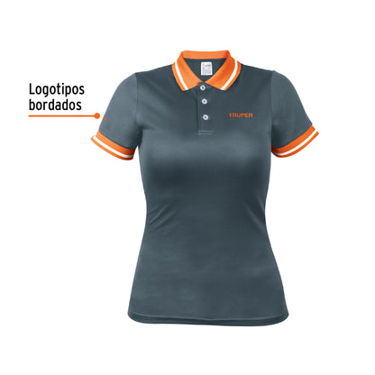 Playera polo performance para mujer color gris en talla G