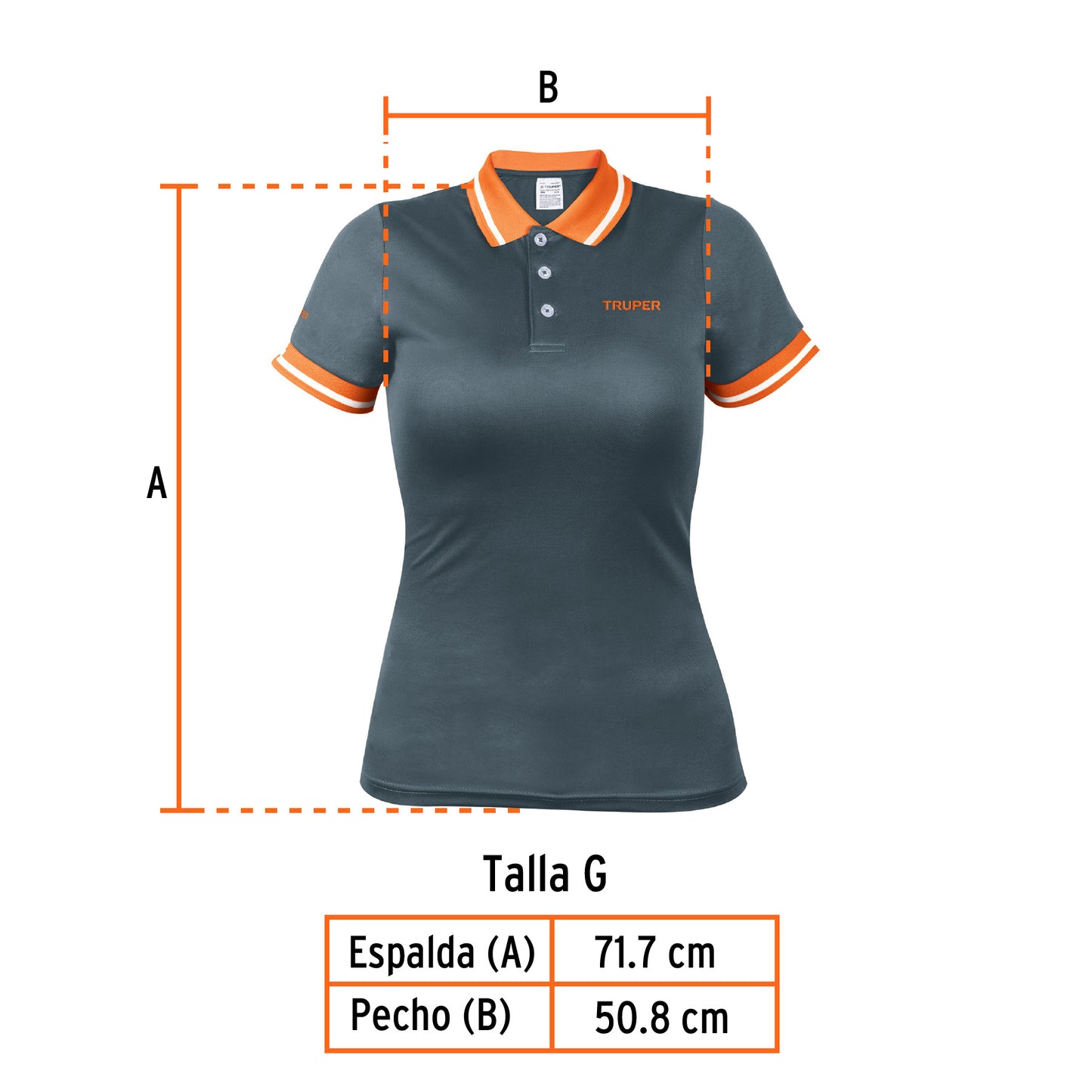 Playera polo performance para mujer color gris en talla G
