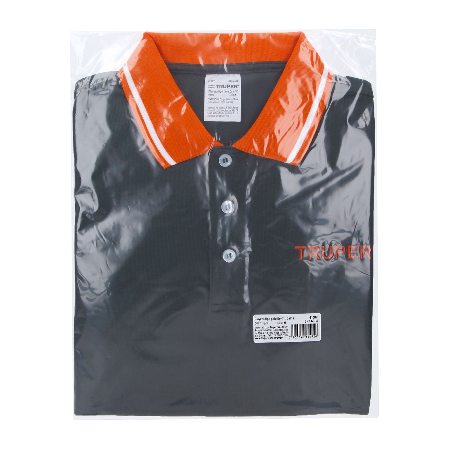 Playera polo performance para mujer color gris en talla M