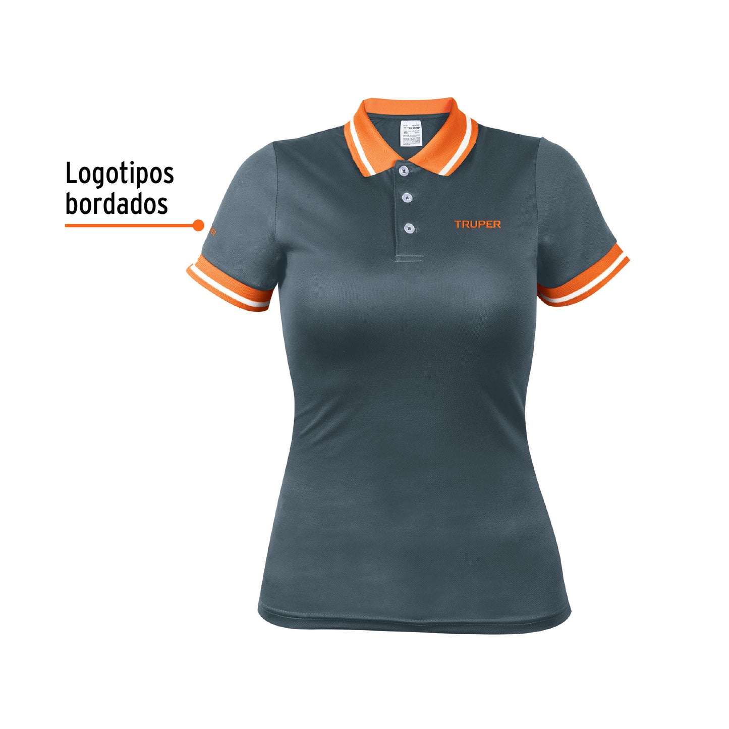 Playera polo performance para mujer color gris en talla M