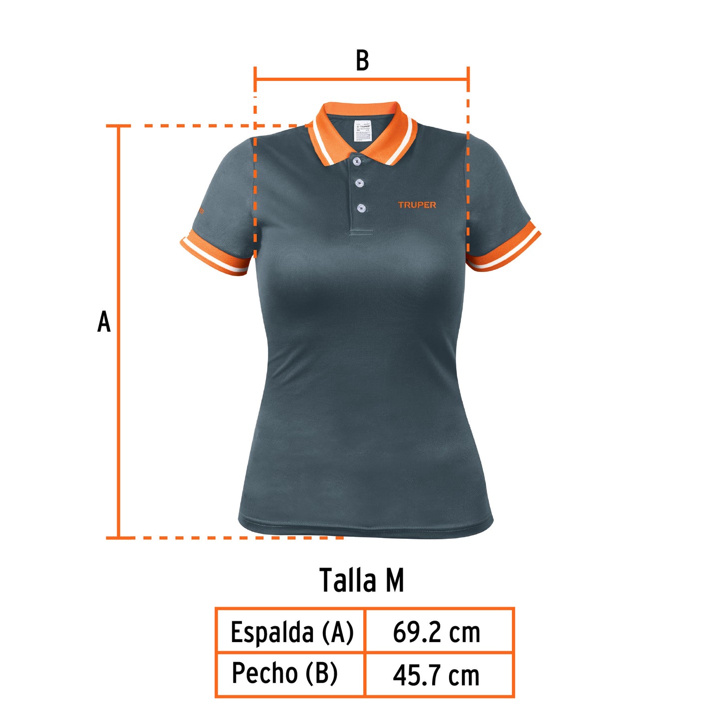 Playera polo performance para mujer color gris en talla M