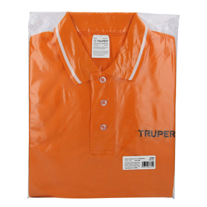 Playera polo performance para hombre naranja talla chica