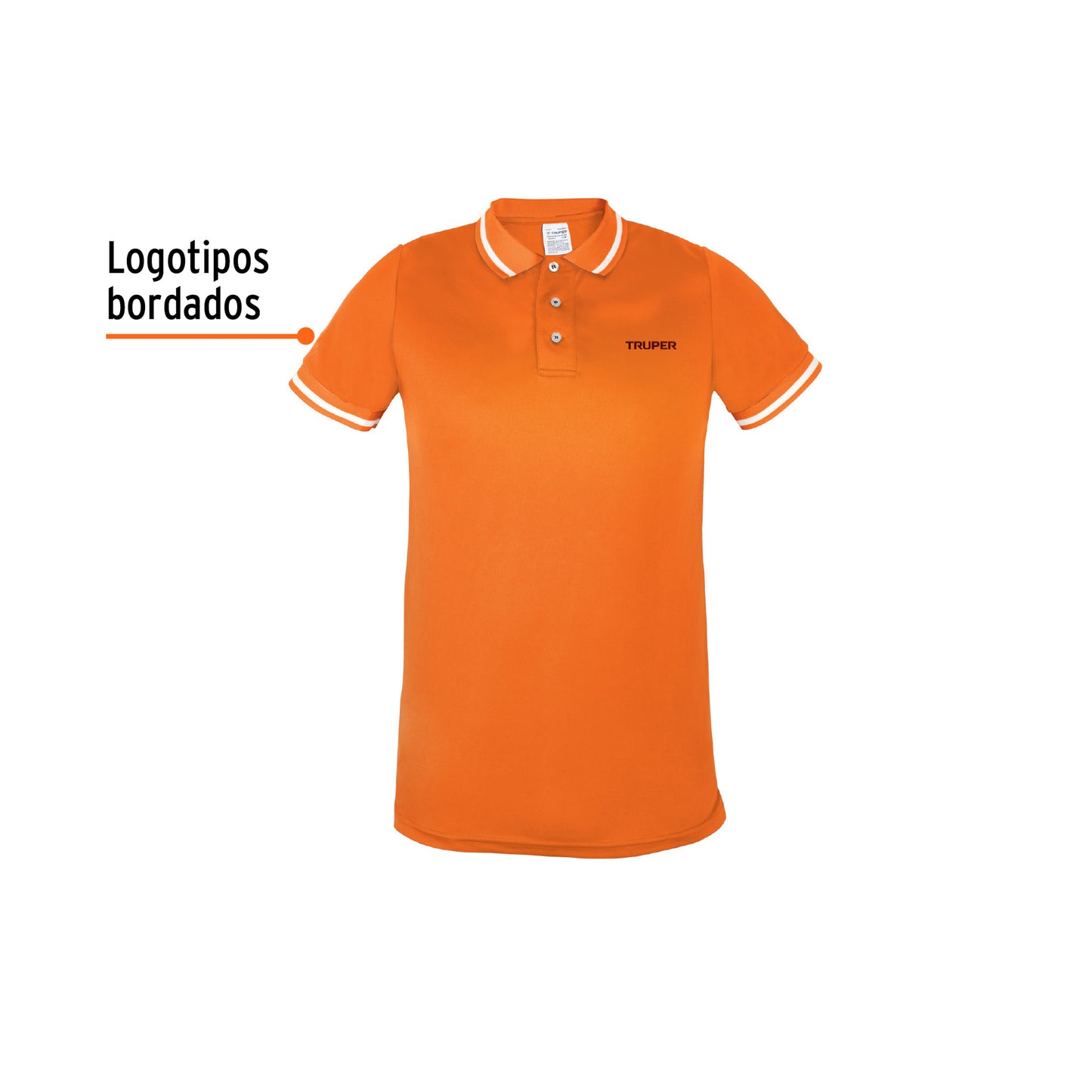 Playera polo performance para hombre naranja talla grande