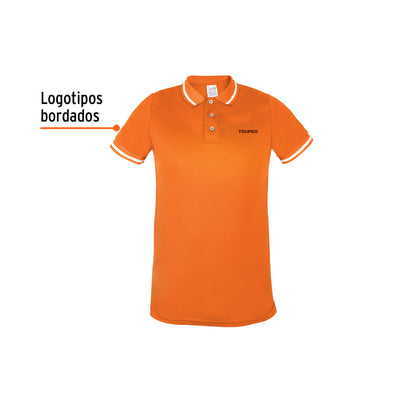 Playera polo performance para hombre naranja talla grande