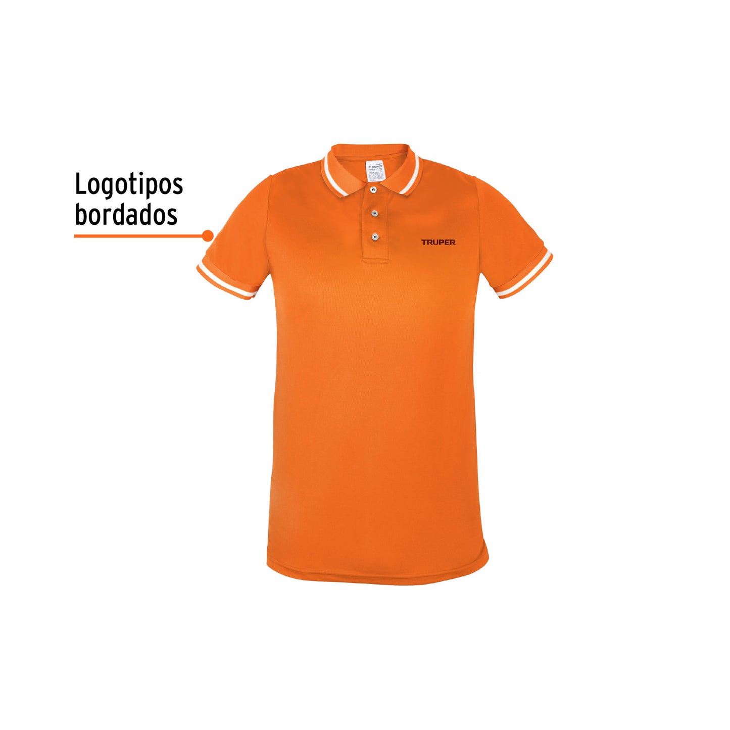 Playera polo performance para hombre naranja talla mediana