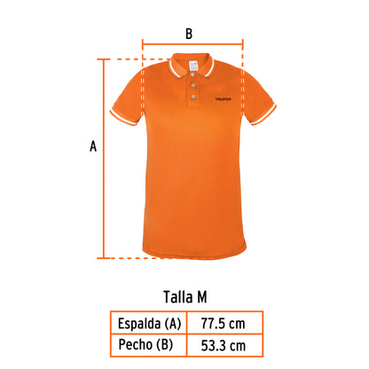 Playera polo performance para hombre naranja talla mediana