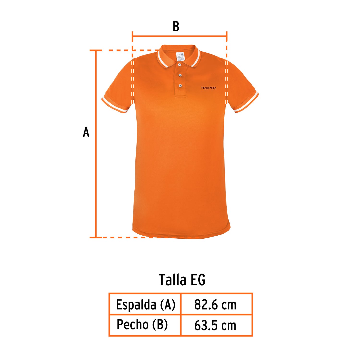 Playera polo performance para hombre naranja talla extra grande