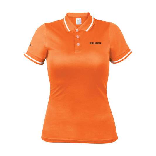 Playera polo performance para mujer color naranja en talla CH