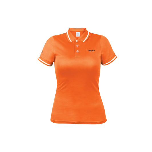 Playera polo performance para mujer color naranja en talla M