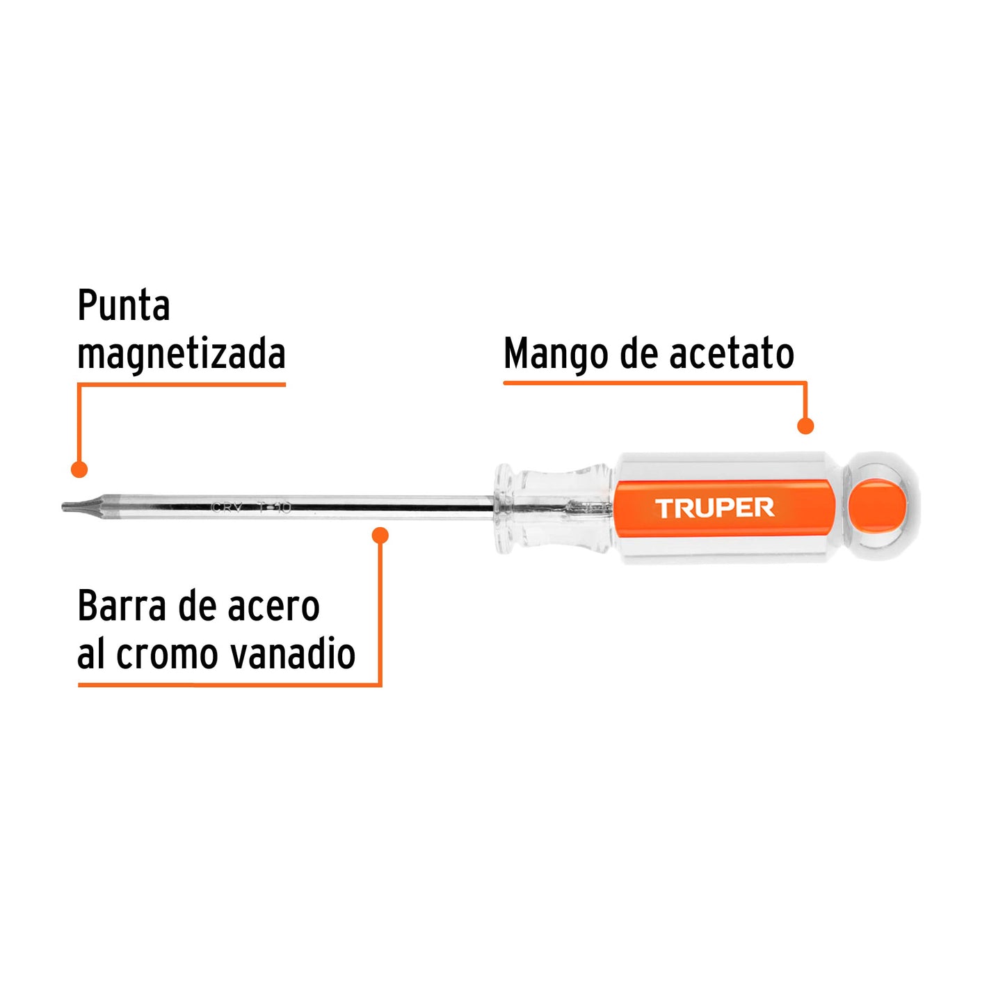 Desarmador Punta Torx T10 Mango Acetato