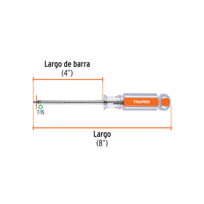 Desarmador Punta Torx T15 Mango Acetato