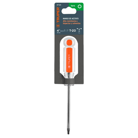 Desarmador Torx T-20 con barra de 10.16 cm y mango de acetato