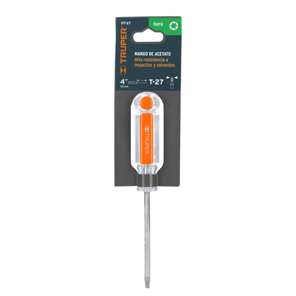 Desarmador Torx T-27 con barra de 10.16 cm y mango de acetato