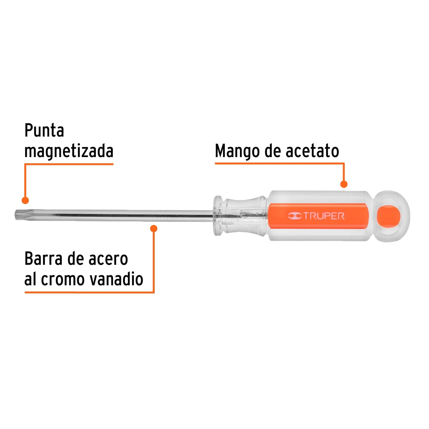Desarmadores Punta Torx, Mango de Acetato
