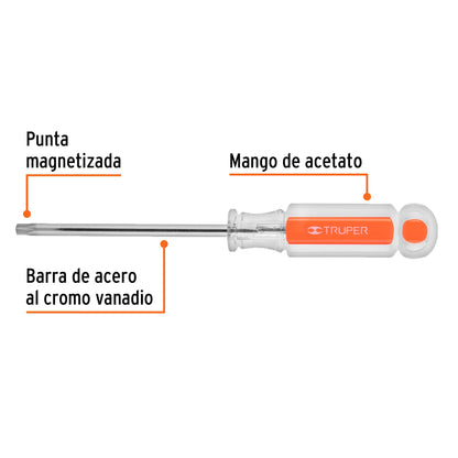 Desarmador Torx T-30 con barra de 10.16 cm y mango de acetato