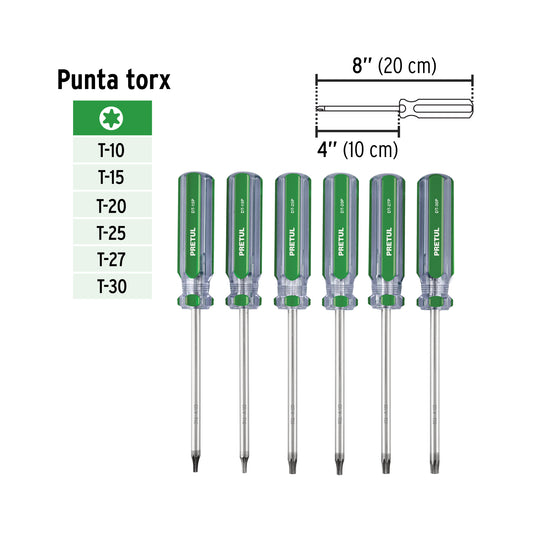 Juego de 6 desarmadores Torx mango de PVC · vista 2