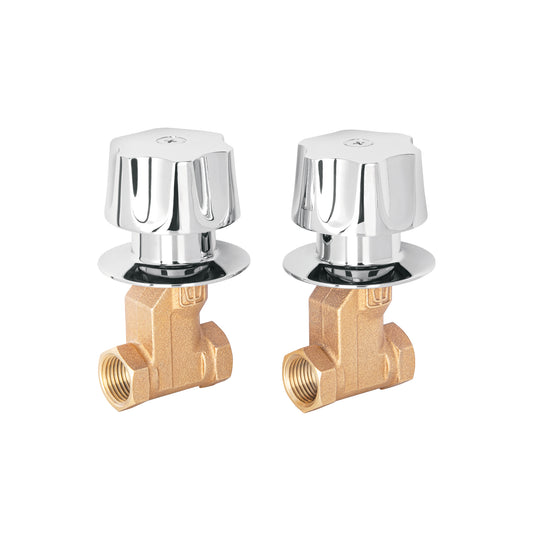 Juego de llaves empotrar roscables con maneral metálico