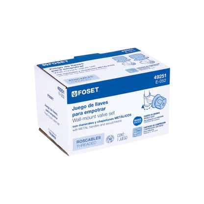 Juego de llaves empotrar roscables con maneral metálico