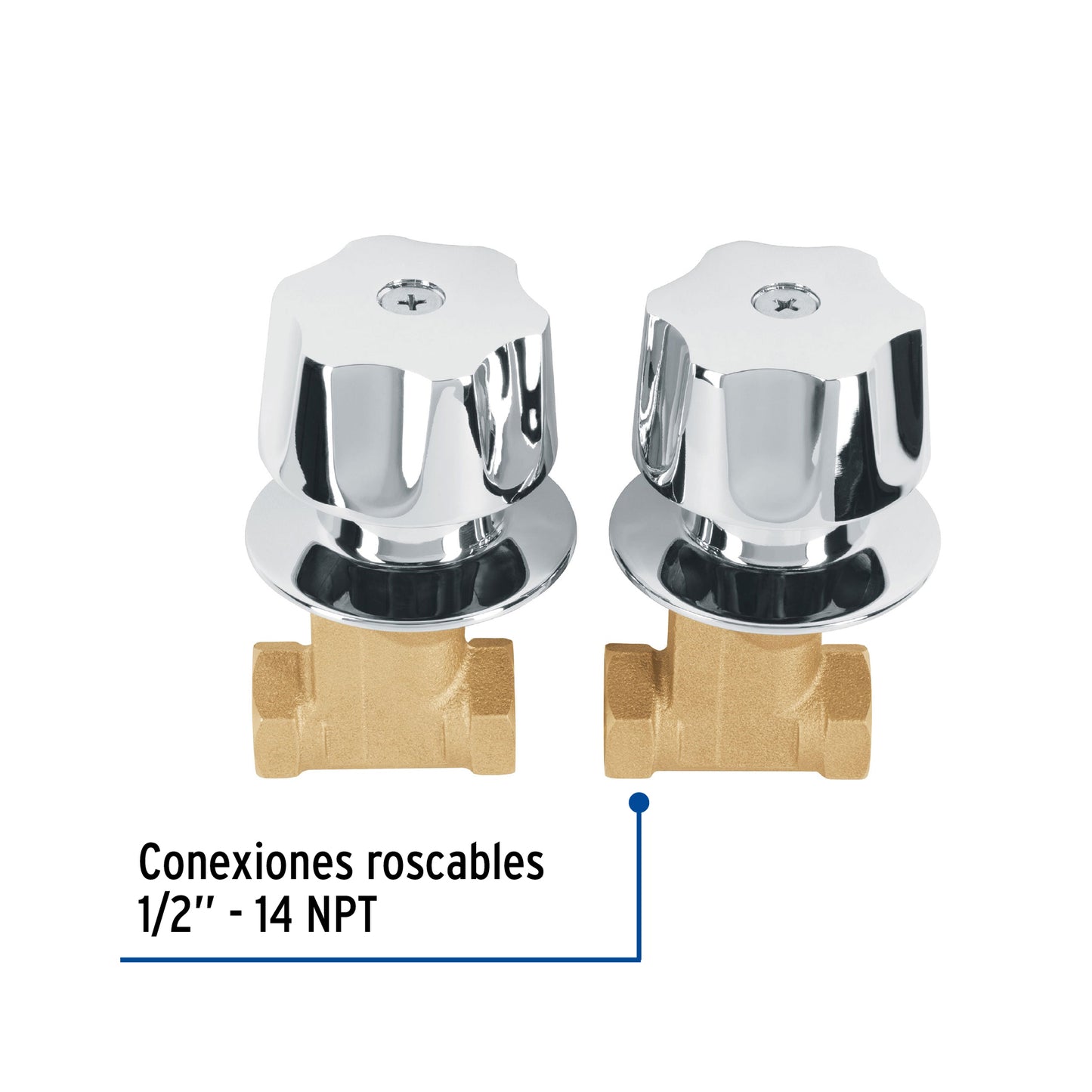 Juego de llaves empotrar roscables con maneral metálico