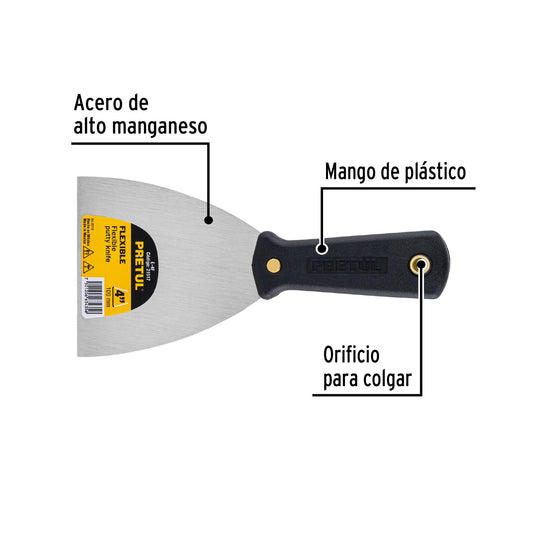 Espátula flexible 4 con mango de plástico