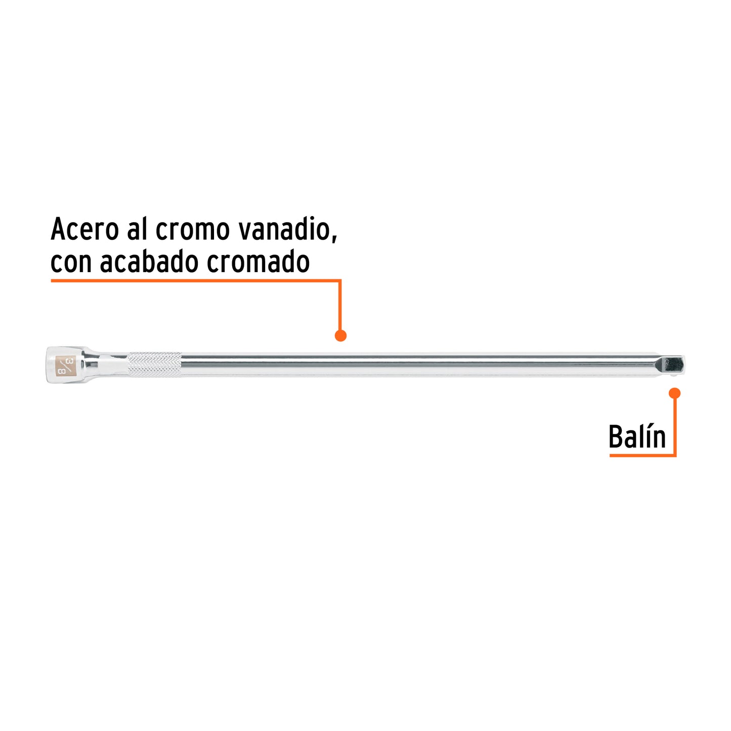Extensión matraca cuadro 3/8 pulg 12 pulg