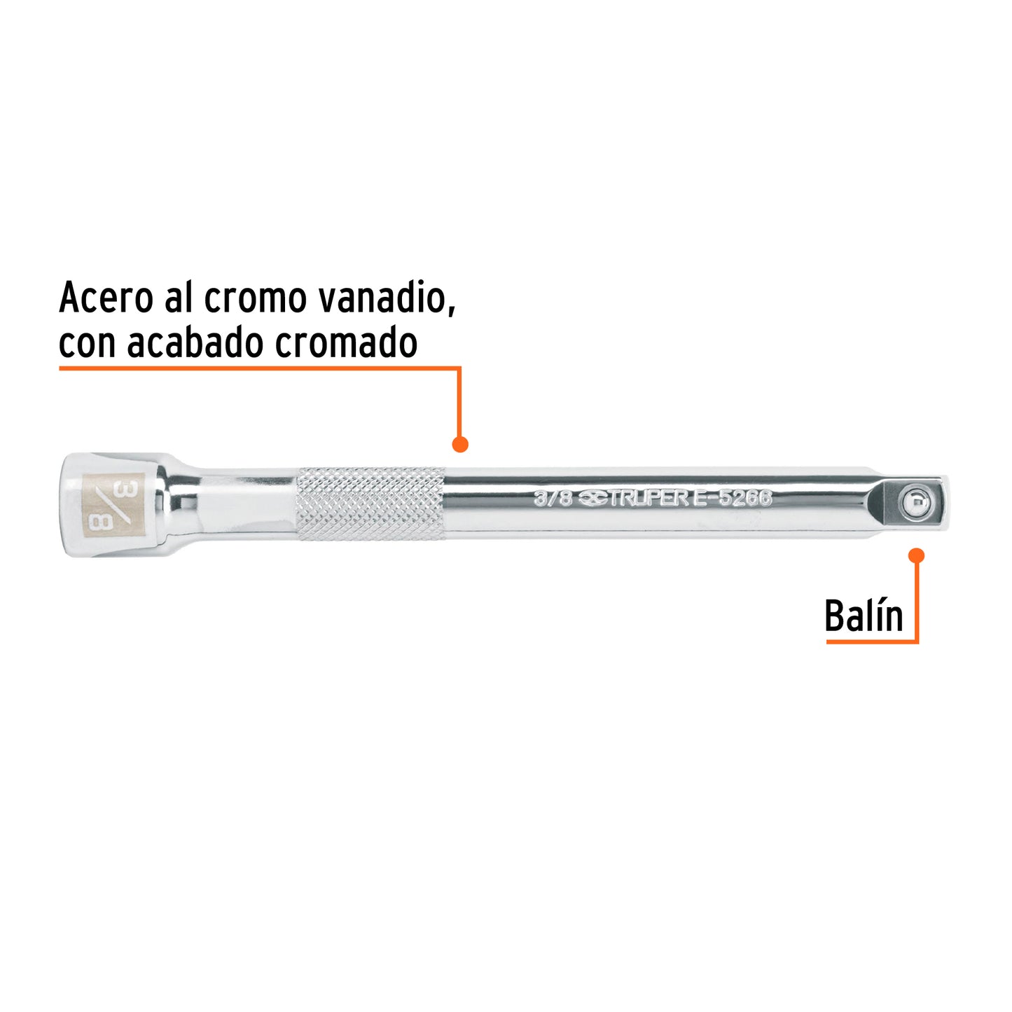 Extensión matraca cuadro 3/8 pulg 6 pulg