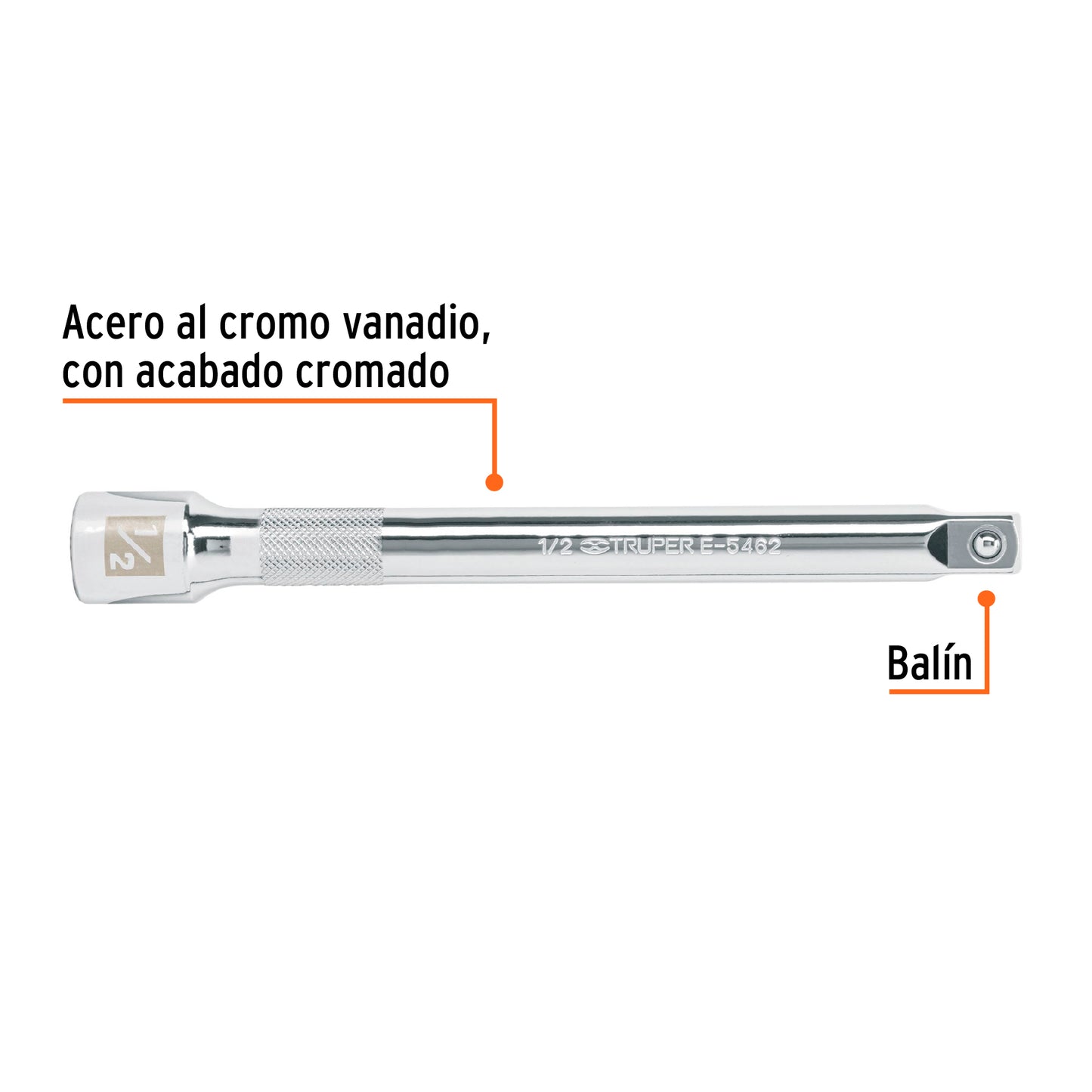 Extensión matraca cuadro 1/2 pulg 8 pulg