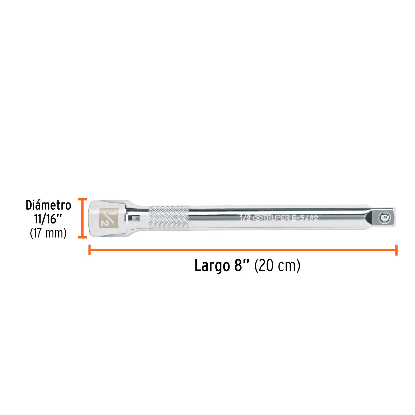 Extensión matraca cuadro 1/2 pulg 8 pulg