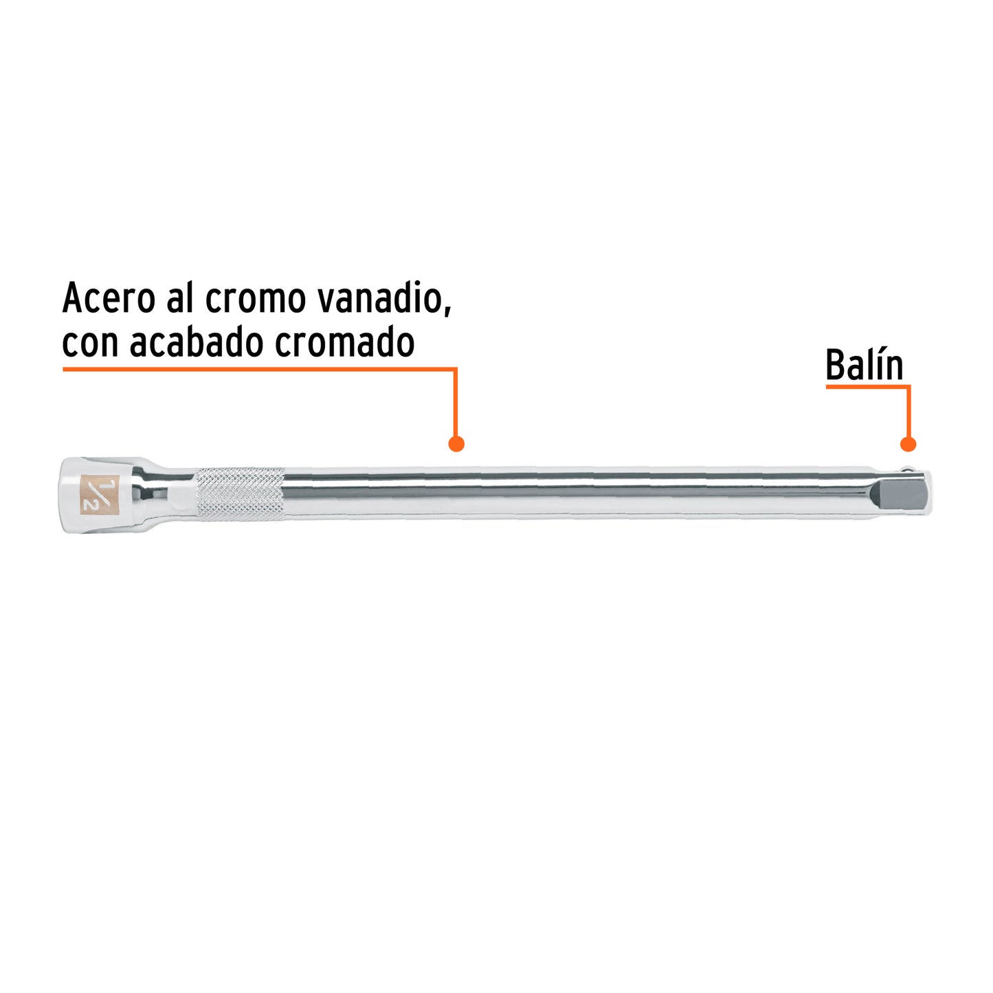 Extensión matraca cuadro 1/2 pulg 10 pulg