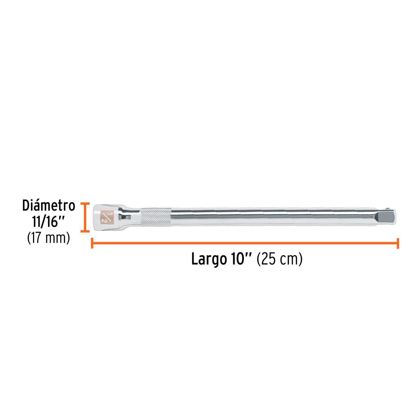 Extensión matraca cuadro 1/2 pulg 10 pulg