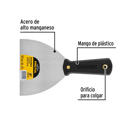 Espátula flexible 5 con mango de plástico