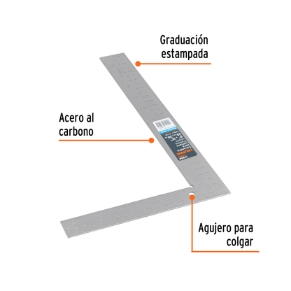 Escuadra de acero para cantero 8x12