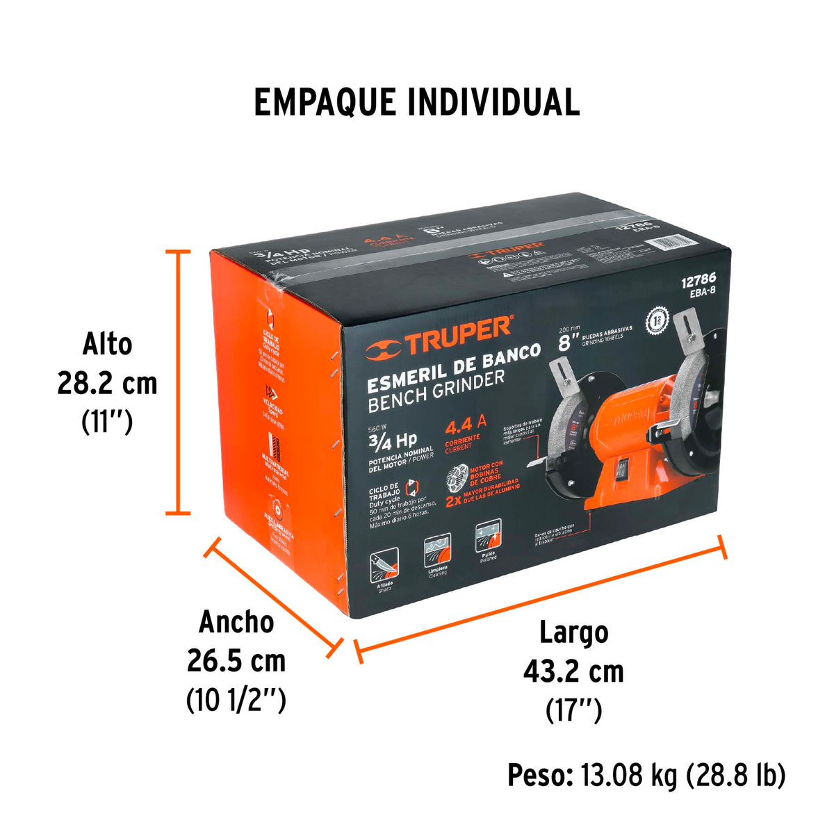 Esmeril de banco de 8 pulg - SKU 12786