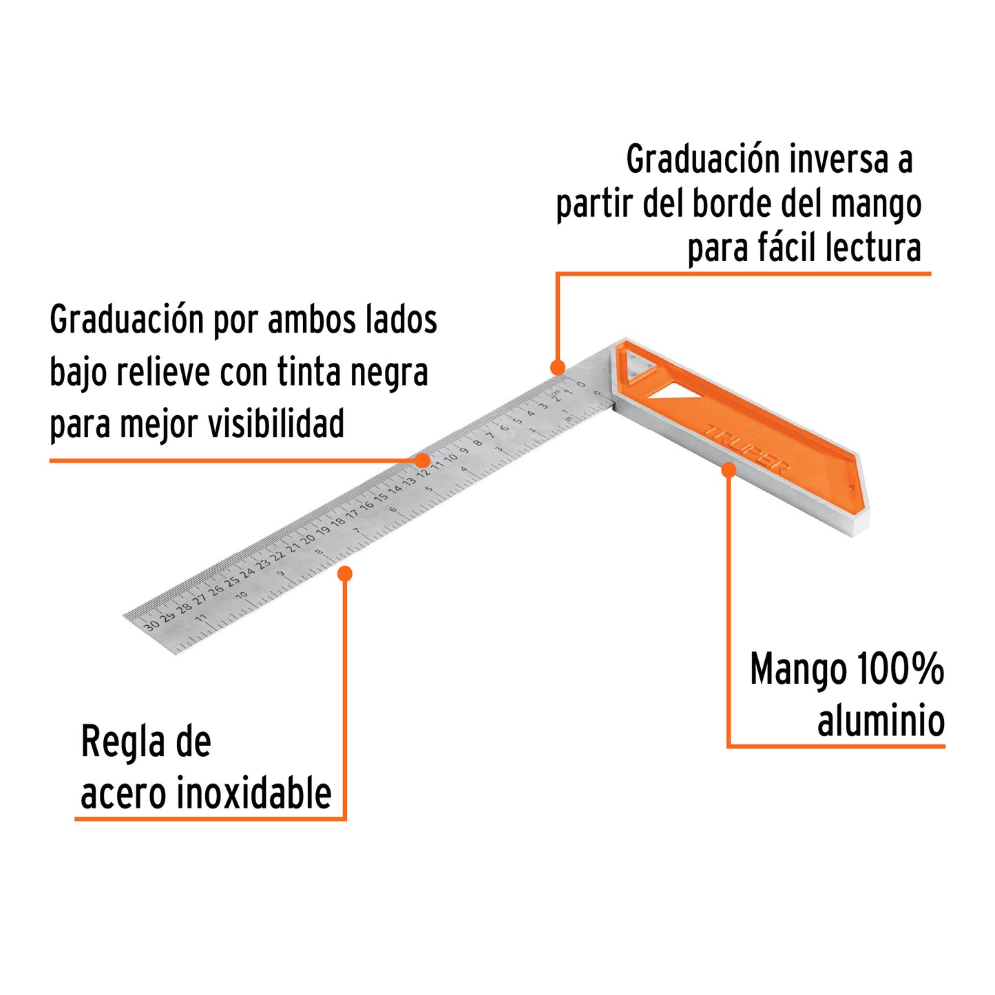 Escuadra de aluminio para carpintero 12