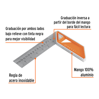 Escuadra de aluminio para carpintero 6