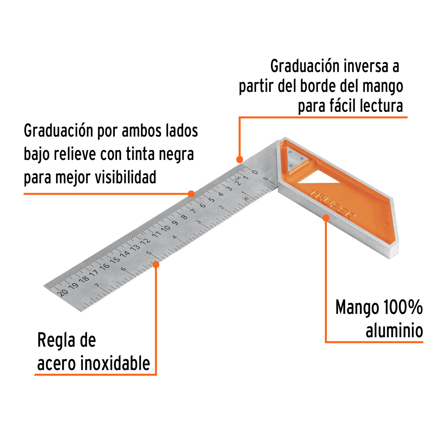 Escuadra de aluminio para carpintero 8