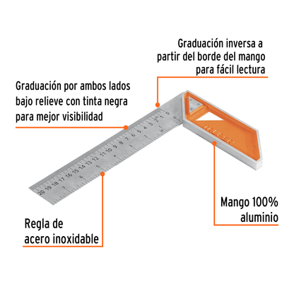 Escuadra de aluminio para carpintero 8