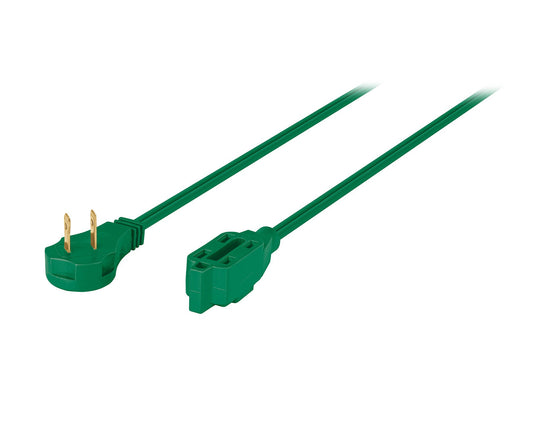 Extensión eléctrica doméstica de 10 m con clavija plana verde