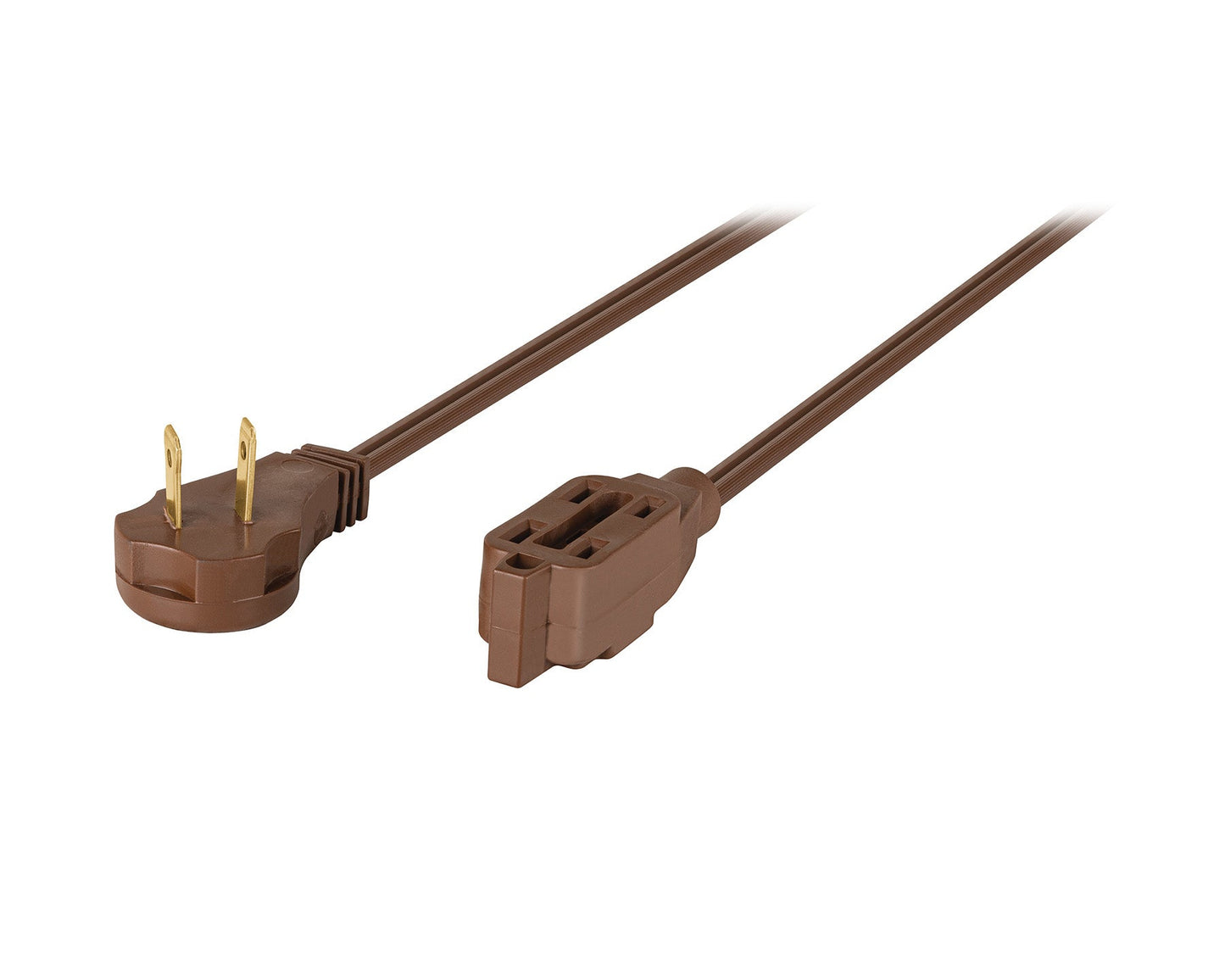 Extensión eléctrica doméstica de 2 m con clavija plana café