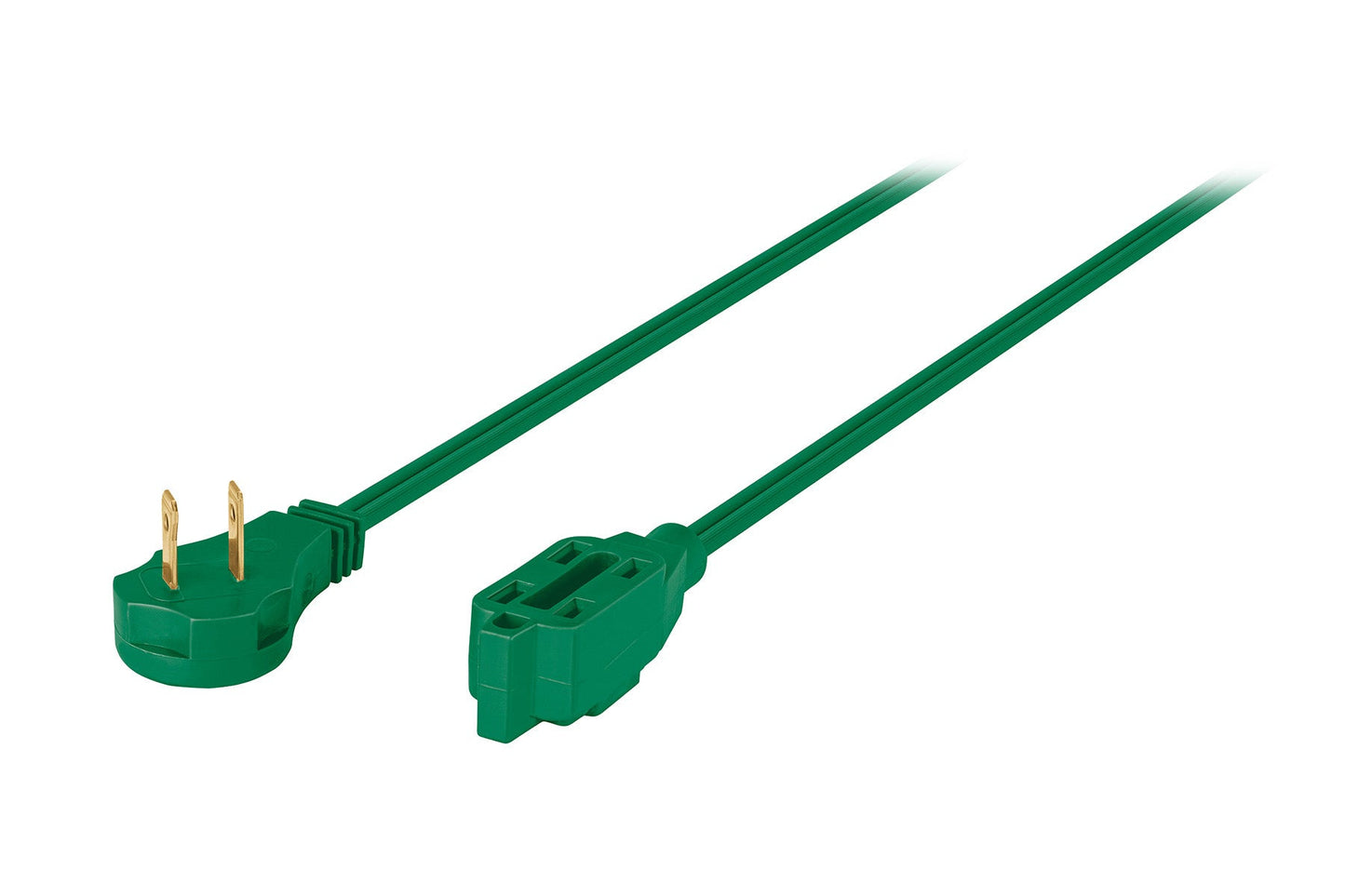 Extensión eléctrica doméstica de 2 m con clavija plana verde