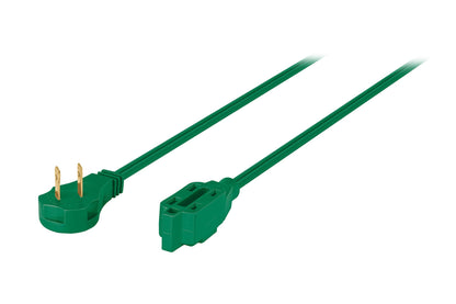 Extensión eléctrica doméstica de 2 m con clavija plana verde