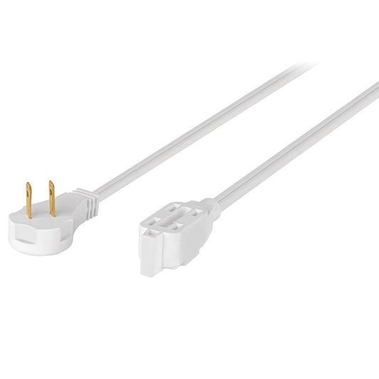 Extensión eléctrica doméstica de 3 m con clavija plana blanca