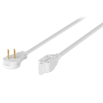 Extensión eléctrica doméstica de 2 m con clavija plana blanca