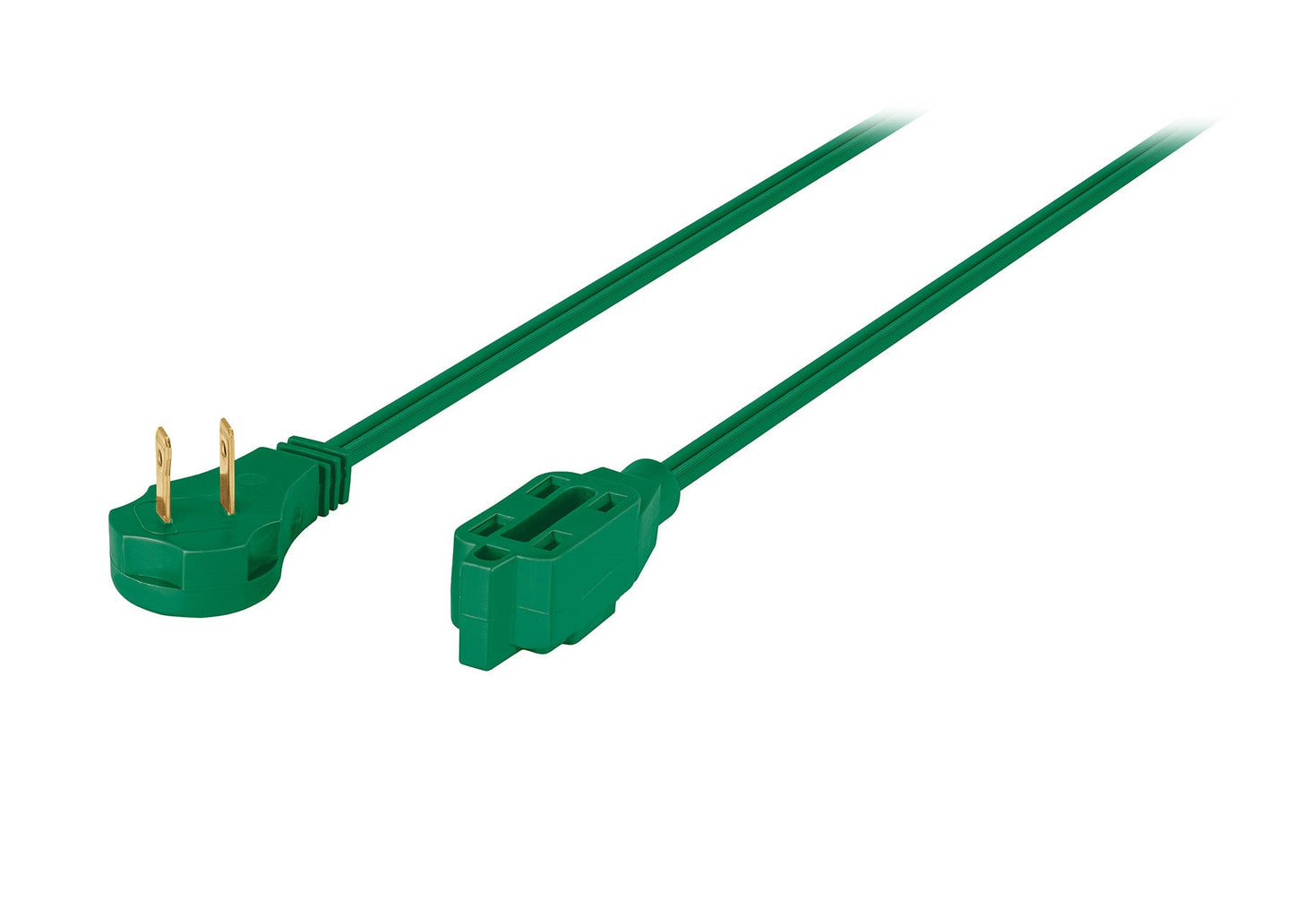 Extensión eléctrica doméstica de 3 m con clavija plana verde