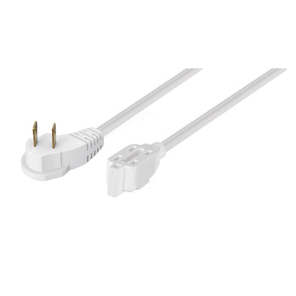 Extensión eléctrica doméstica de 4 m con clavija plana blanca