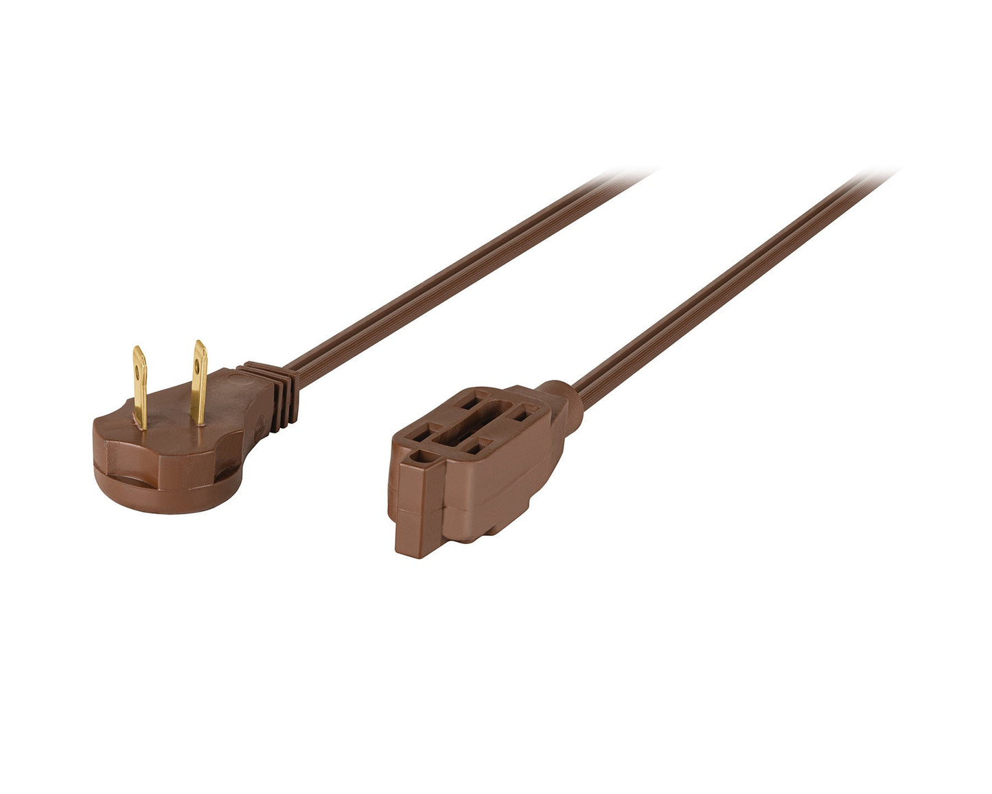 Extensión eléctrica doméstica de 4 m con clavija plana café