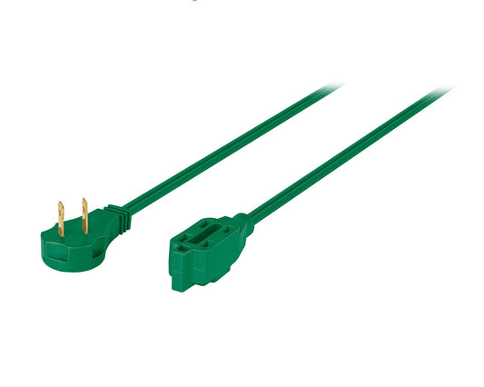 Extensión eléctrica doméstica de 4 m con clavija plana verde