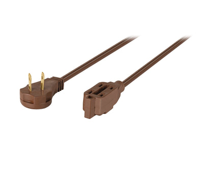 Extensión eléctrica doméstica de 5 m con clavija plana café